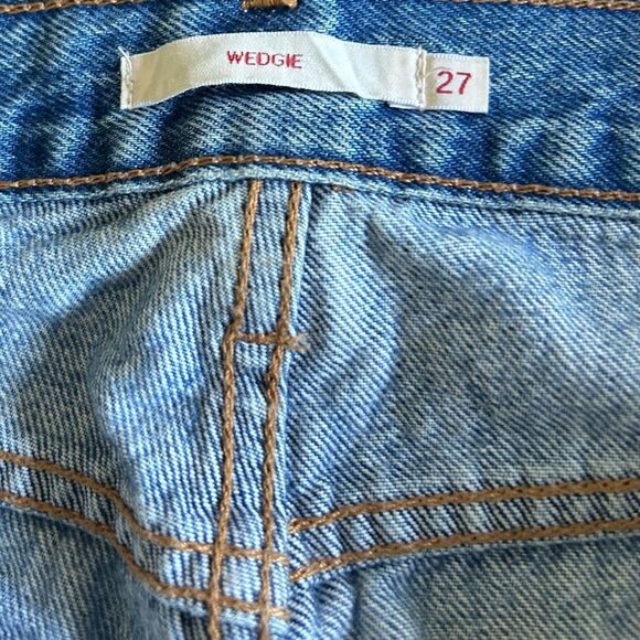 Levi’s Premium Wedgie Raw Hem Button Fly High Rise Straight Leg Jeans Size 27 - Picture 13 of 14